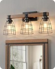  Large 24   Farmhouse Vanity Lights For Bathroom  Industrial Painted Wood Bath 