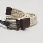 Alfani Braided Belt Mens 34-36 Natural Brown Woven Casual Leather