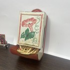 Metal Tin Match Box Holder Vintage Wall Mount Floral Rustic Shabby Cottage