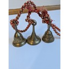 India Etched Brass Bell Set On Rope Vintage 3 Different Shapes sounds Sound Bath
