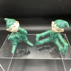 Pair Of Gilner Pixie Elf Elves Ceramic Figurine 1950s Mcm Vintage Decor Lot Of 2
