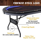 Barrington 10 Player Folding Poker Table With Led Lights     No Assembly Required 