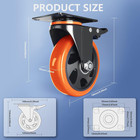 Casters Set Of 4 Heavy Duty 5 Inch Caster Wheels With Brakes  Swivel Top Plate C