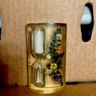 Vintage Lucite Acrylic Sand Timer With  Dried Flowers pearl 3 1 4    X 2   
