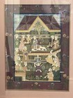 Vintage Indo Persian Mughal Court Painting Framed 24    X 19 5   