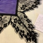 2906    vintage Designer Black   Purple Goth Wedding Silk Lace Bridal Handkerchief