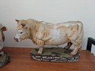 Vintage Staffordshire  Ceramic Bull Cow Figurines Signed Alfretto For Alfro 