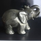 Carved Gemstone Stone Pyrite Elephant Figurine Animal Carving Home Decor 4 3  