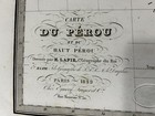 Rare Vintage Antique Old Large Map  Lapie Map 1829 Peru  South America 