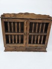 Vintage Wood Apothecary Spice Rack Cabinet Wall Rack 2 Open Shelves 2 Drawers
