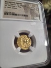 Absolutely Stunning Mint State Byzantine Tiberius Gold Coin Off-center Strike