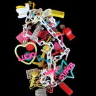 Vintage 80s Plastic Clip Bell Charms Necklace Full Of Rare Neon Fun Charms