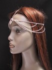 Women Silver Metal Head Chain Hair Fashion Jewelry Water Bling Drop Oval Shape