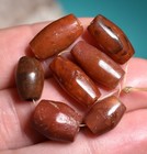 Ancient Excavated Carnelian   Agate Handmade Stone Beads From Mali African Trade