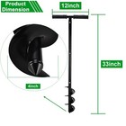 Realplus Hand Auger Post Hole Digger 4  X 33  Garden Hole Digger Large Manual