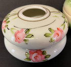 Lot Of 2 - Vintage - Hand Painted Roses -  Vanity Hair Receivers - France  Japan