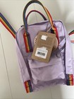 Nwt Fjallraven Kanken Rainbow Sling  Pastel Lavender Rainbow   75