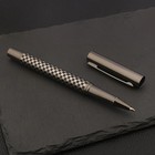 Luxury Metal Rollerball Pen Gray Grid Chessboard Office School Writing Pen