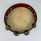 Vintage 8    Tambourine Metal Rim Genuine Skin Head 1 75    Deep 8 Jingle Sets Vtg