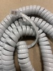 25  Ft Phone Curly Coil Cord Light Gray Off White Iwatsu Lucent Avaya Mitel Tie