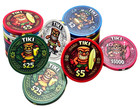 New - Tiki Poker Chip Sample Pack Ceramic Poker Chips Designed By Chipdaddy