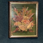 Vintage Shadowbox Dried Flower Art 10   x7 5   