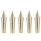 5pcs Fountain Pen Nibs 0 5mm Medium Fine Nib Iridium Tip Gold