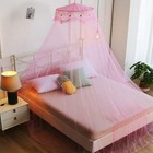 Pink Mosquito Net Bed Canopy For Girls queen Size dome Tent