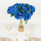 Royal Blue 2 Bushes 17  Premium Silk Roses Artificial Flowers Bouquets Party