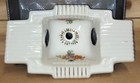 Antique 1900s Porcelain Floral Ceiling Light Fixture Double Socket Housing