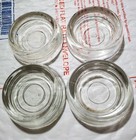 4 Lot Rare Heavy Thick Round Clear Glass Tealight Candle Holders Wedding Decor