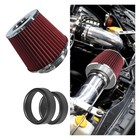 Universal Clamp-on Air Intake Filter  High Flow Closed-top Cool Air Filter Red
