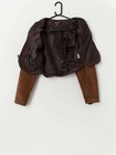 80s Vintage Tan And Brown Cropped Leather Jacket With Tassels  Women   s Retro- Xs