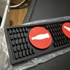 Coke Bottle Beer Bar Mat Runner Drink Coaster 23 5   x3 5    Man Cave Black And Red