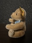Steiff Original Miniature Mohair Teddy Bear W  Blue Ribbon 0201 14