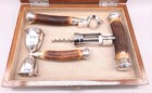 Vintage John Hasselbring Sterling Silver Stag Bar Set 3pcs W  Case