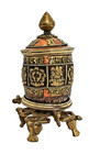Tibetan Buddhist Table Prayer Wheel  Copper   Brass  Eight Auspicious Symbols   