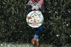 Farm Christmas Santa Tractor 12 Inch Wood Sign Door Hanger  Wreath Sign