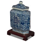 Us Seller - Blue And White Double Happiness Porcelain Chinese Tea Jar