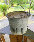 Rustic Galvanized Live Bait Minnow Bucket Pail W  Handle - 7 1 2  X 9 1 4 