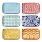  Ceramic 8 Inch Rectangular Salad Plates  Dinner Plates  8 Inch Assorted Colors