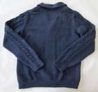Gap Boys Navy Cable Knit Cotton Cardigan Sweater - Boy s Size Medium 8 - New