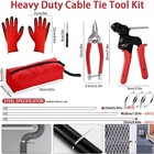 Cable Tie Tool Gun Kit Stainless Steel Zip Tie Cutter   150pcs Metal Zip Ties
