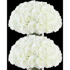 50pcs Artificial Silk Roses Realistic Faux Flowers Wedding Party Home Decor New