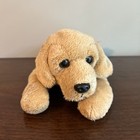 Fao Schwarz Golden Labrador Dog Plush Beans Lying Stuffed Animal 12 
