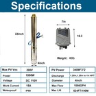 2hp 4in Solar Pump Submersible Pump Dc 110v Bore Deep Well Pump mppt Controller