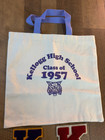 Vtg Kellogg High School Class Of 1957 Tote Bag   Varsity Letter K Patches Lot