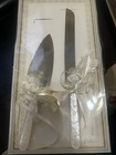 Vtg Sheffield England Wedding Cake Stainless Knife 2 Pcs  Faux Mother Of Pearl