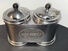 Rare Vintage Dual Soda Fountain Stainless Hot Fudge   Butterscotch Warmer Heater