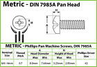 M4   4mm Phillips Pan Head Machine Screws  Stainless Steel A2  Din 7985  5-65mm